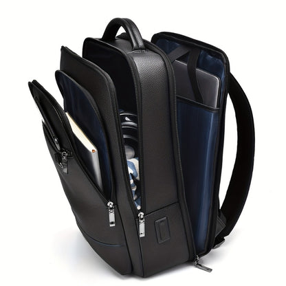 Laptop Backpack – 15.6 Inch, Genuine Leather, USB Charging, for Travel & Work – detail view 7