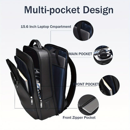 Laptop Backpack – 15.6 Inch, Genuine Leather, USB Charging, for Travel & Work – detail view 9