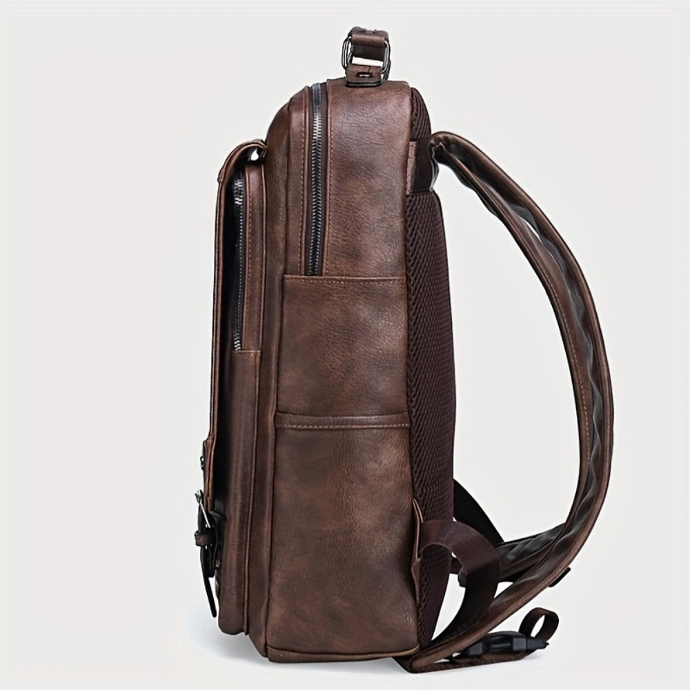 Laptop Backpack – 15.6 Inch, PU Leather, USB Charging, Anti Theft – detail view 8