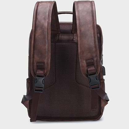 Laptop Backpack – 15.6 Inch, PU Leather, USB Charging, Anti Theft – detail view 9