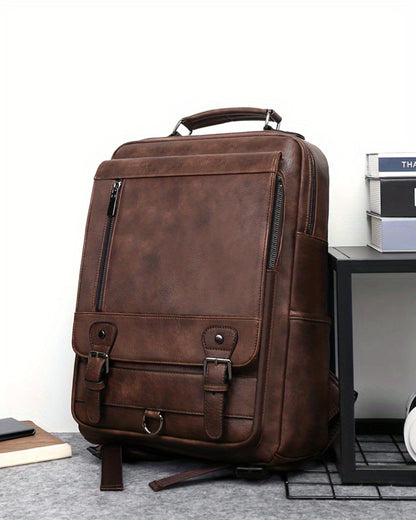 Laptop Backpack – 15.6 Inch, PU Leather, USB Charging, for Work & Everyday Use – detail view 13