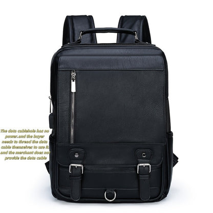 Laptop Backpack – 15.6 Inch, PU Leather, USB Charging, for Work & Everyday Use – detail view 4