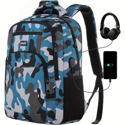 Laptop Backpack – 9 Colors, 15.6 Inch, USB Charging, for Travel & School – detail view 6