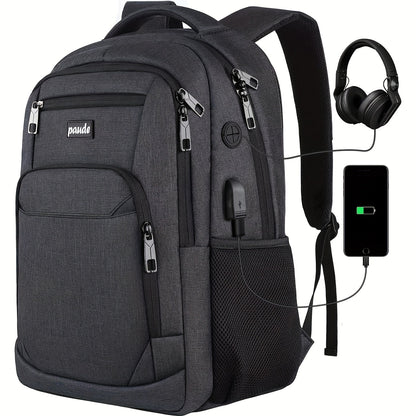 Laptop Backpack – 9 Colors, 15.6 Inch, USB Charging, for Travel & School – front view - product view 15