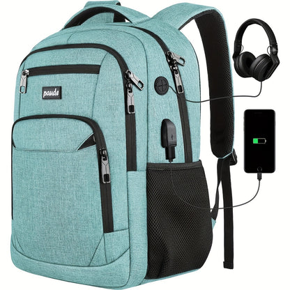 Laptop Backpack – 9 Colors, 15.6 Inch, USB Charging, for Travel & School – detail view 4