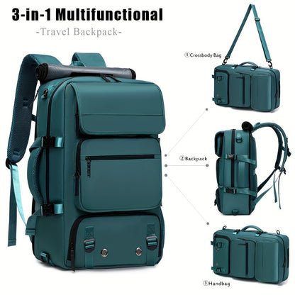 Laptop Backpack – 17 Inch, Nylon, Trolley Sleeve, Multi Pocket – detail view 17