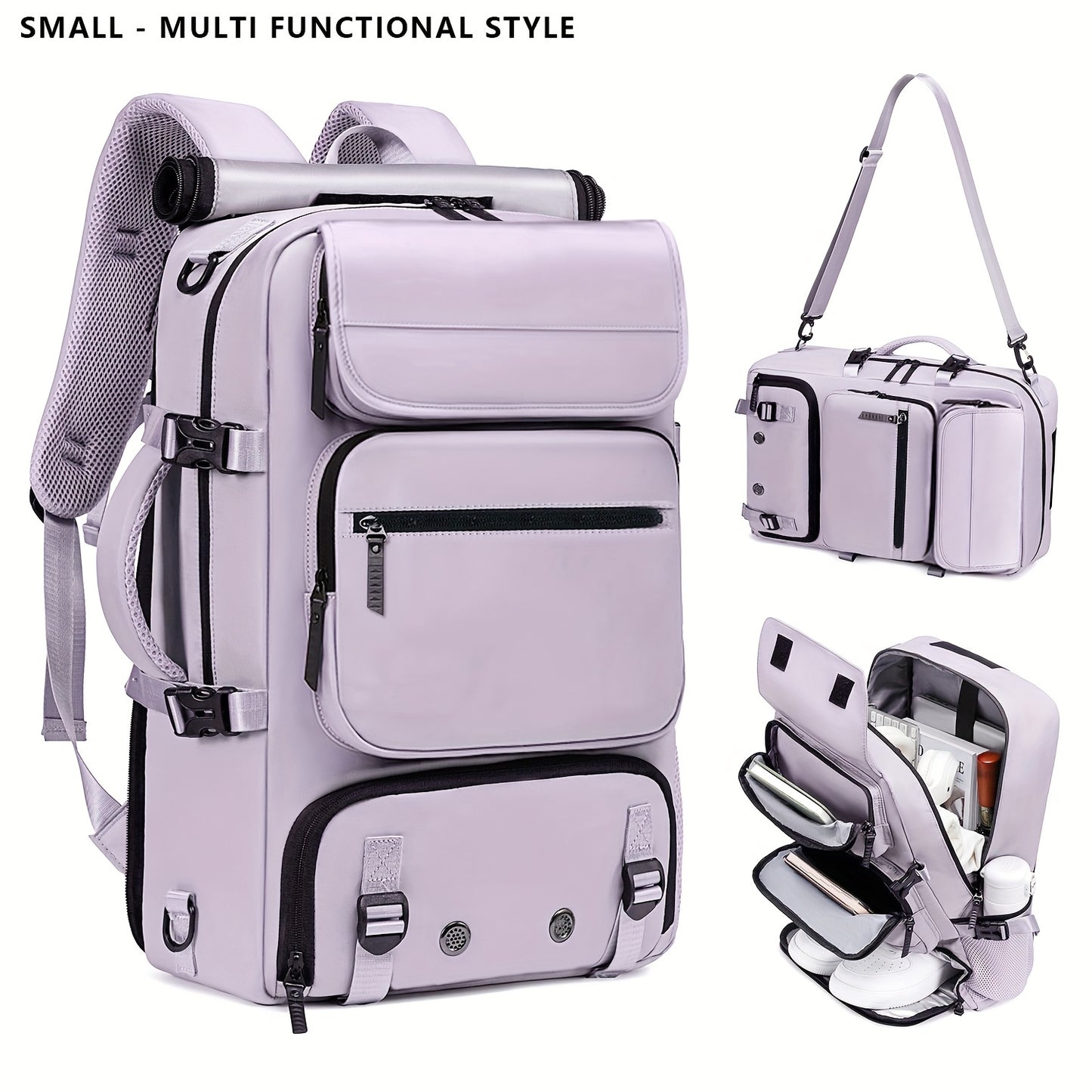 Laptop Backpack – 17 Inch, Nylon, Trolley Sleeve, Multi Pocket – alternate view