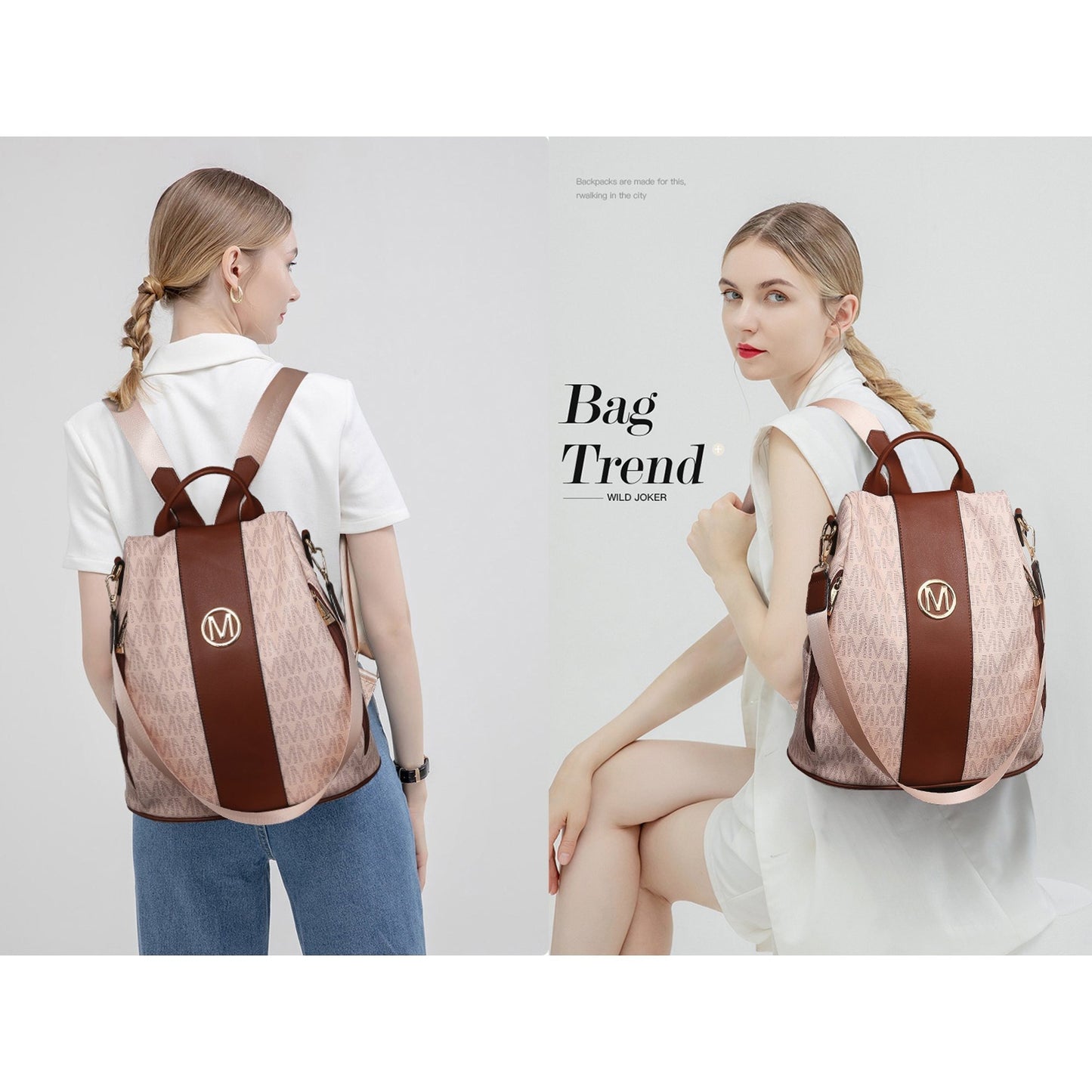 Laptop Backpack – 2 Piece, 10 Colors, Vegan Leather, Anti-Theft – detail view 23