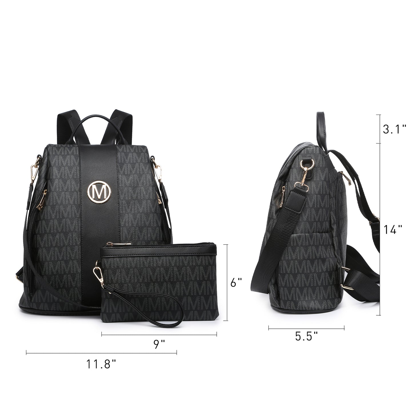 Laptop Backpack – 2 Piece, 10 Colors, Vegan Leather, Anti-Theft – detail view 35