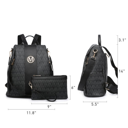 Laptop Backpack – 2 Piece, 10 Colors, Vegan Leather, Anti-Theft – detail view 35