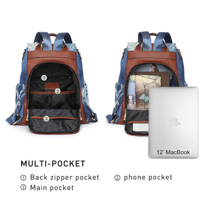 Laptop Backpack – 2 Piece, 10 Colors, Vegan Leather, Anti-Theft – detail view 4