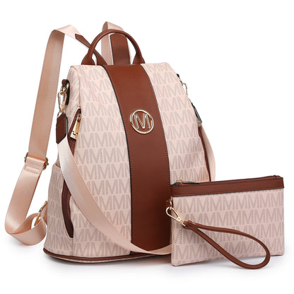 Laptop Backpack – 2 Piece, 10 Colors, Vegan Leather, Anti-Theft – detail view 22