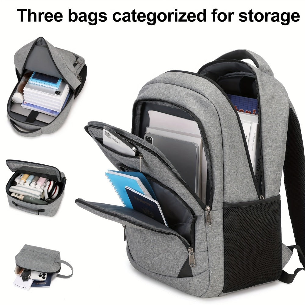 Laptop Backpack – 3 Pcs, 15.6 Inch, for Travel & Work – detail view 7