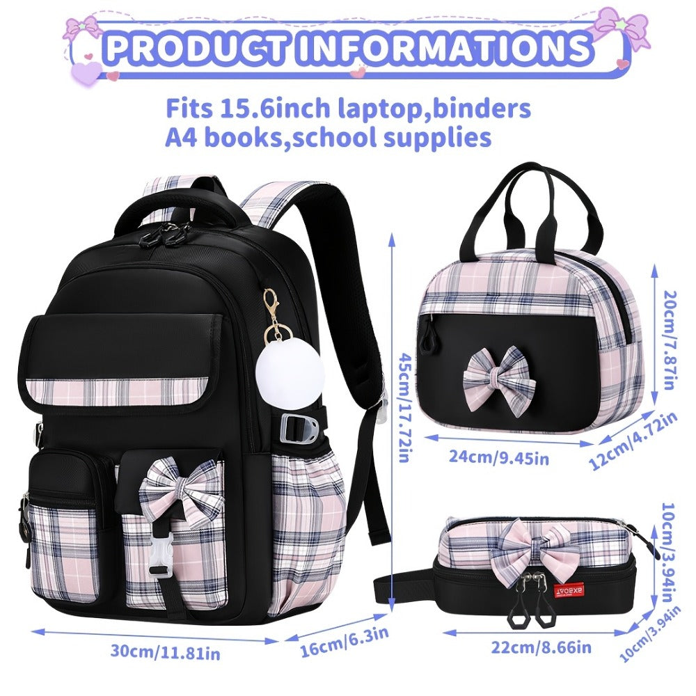 Laptop Backpack – 3-Piece, 15.6 Inch, Large Capacity, Lightweight – detail view 10