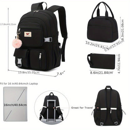 Laptop Backpack – 3-Piece, 15.6 Inch, Large Capacity, for Travel & School – detail view 8