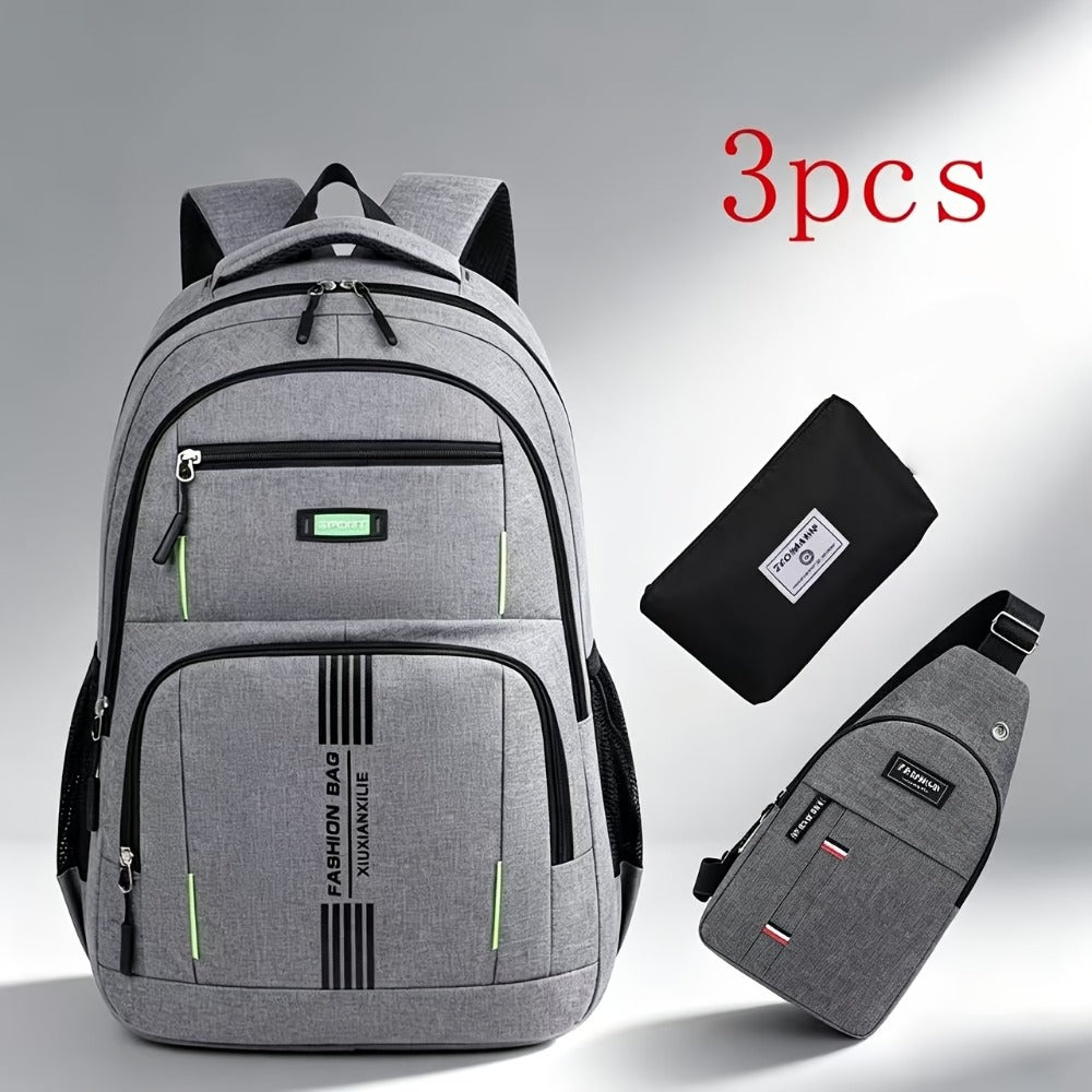 Laptop Backpack – 3-Piece, Large Capacity, for Travel & Work – detail view 3