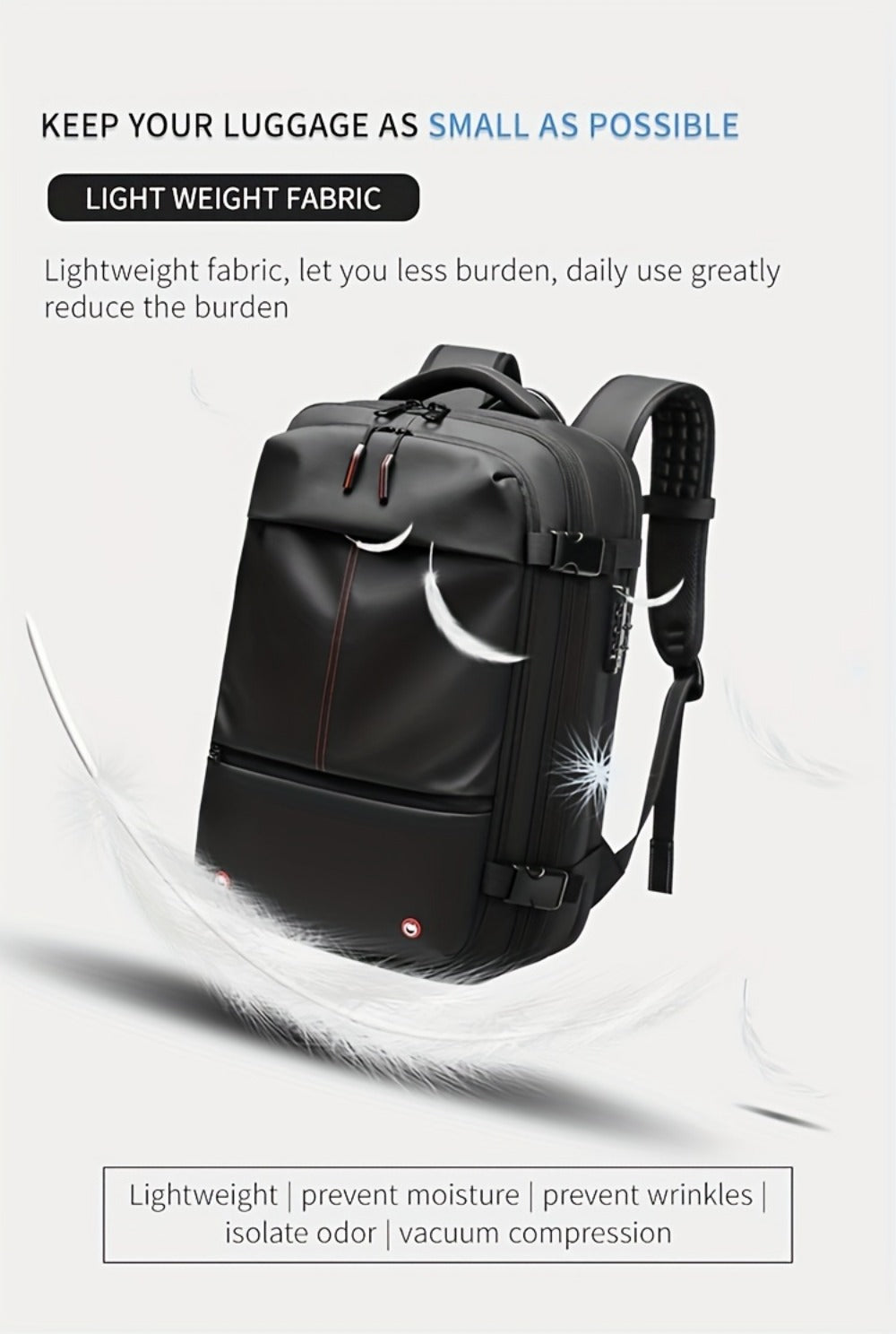 Laptop Backpack – 60L, TSA Lock, Anti-Theft, for Travel – detail view 13