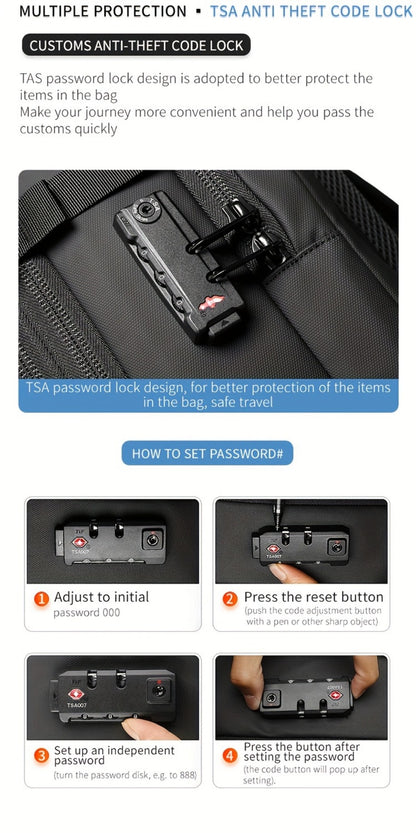 Laptop Backpack – 60L, TSA Lock, Anti-Theft, for Travel – detail view 17