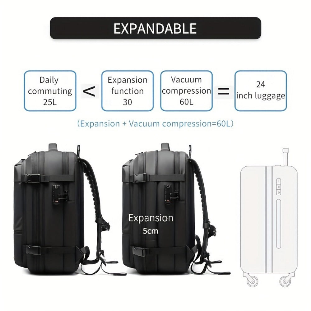 Laptop Backpack – 60L, TSA Lock, Anti-Theft, for Travel – detail view 3
