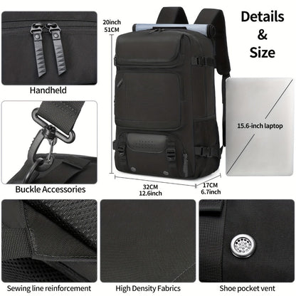 Laptop Backpack – 5 Colors, Adjustable Strap, for Travel – detail view 6
