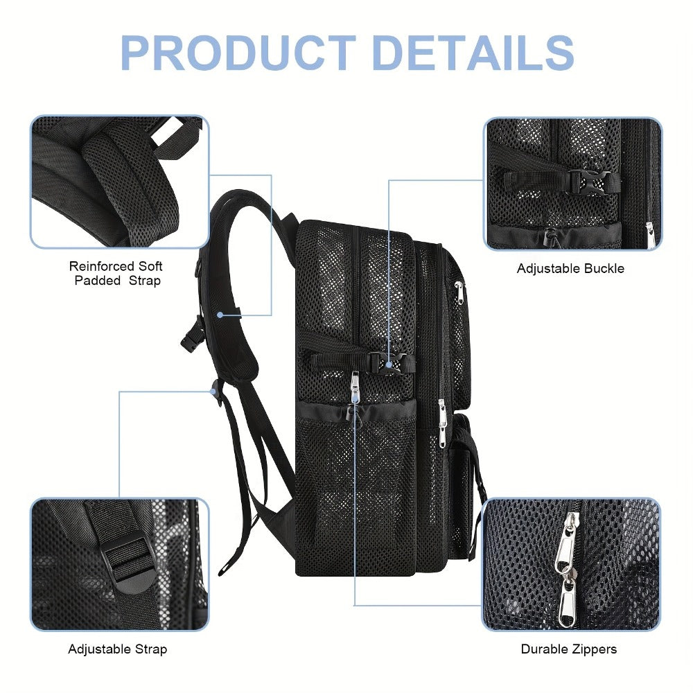 Laptop Backpack – Clear, Lightweight, for Travel & School – detail view 3