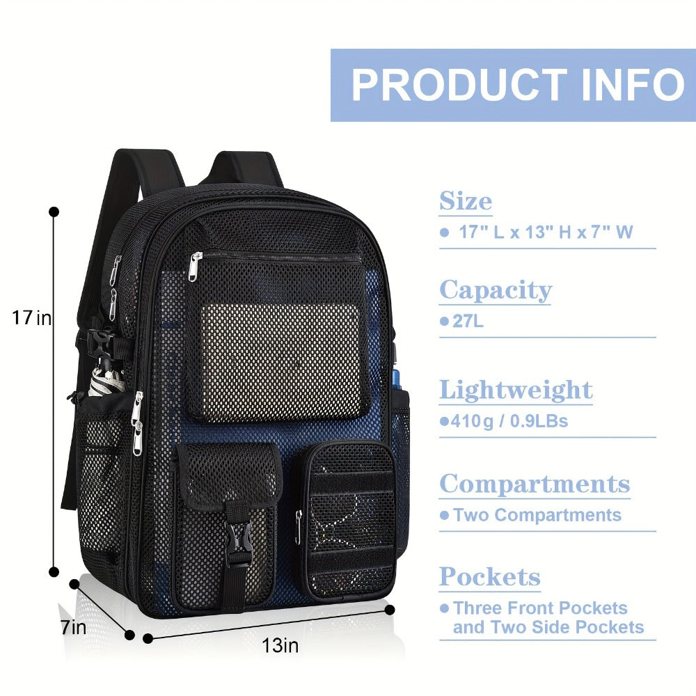 Laptop Backpack – Clear, Lightweight, for Travel & School – detail view 5