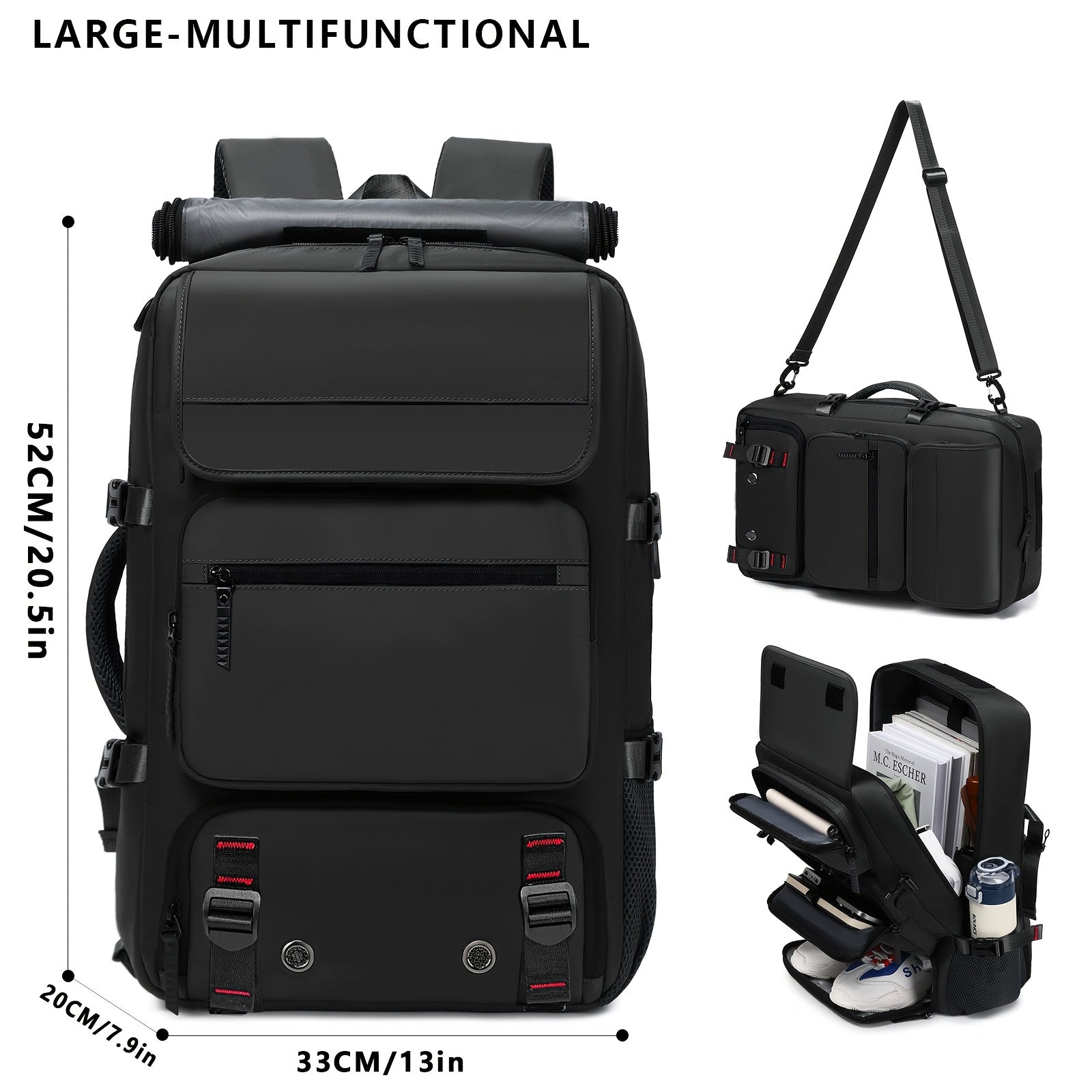 Laptop Backpack – Convertible, for Travel – front view - product view 20