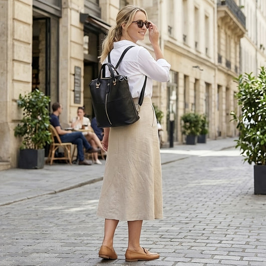 Laptop Backpack – Genuine Leather, for Travel & Work – front view