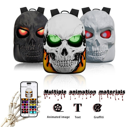 Laptop Backpack – Large Capacity, Led Skull Programmable App Controlled – detail view 13