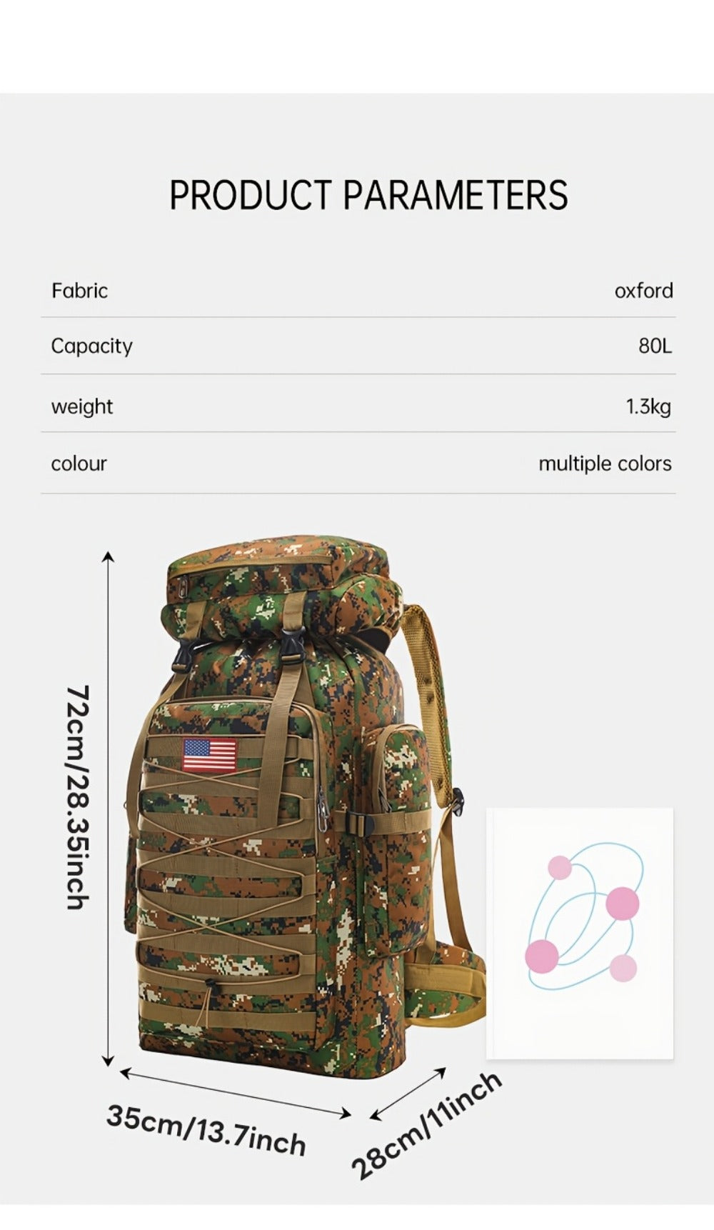 Laptop Backpack – Large Capacity, Multi-Pocket, for Travel & Work – detail view 25