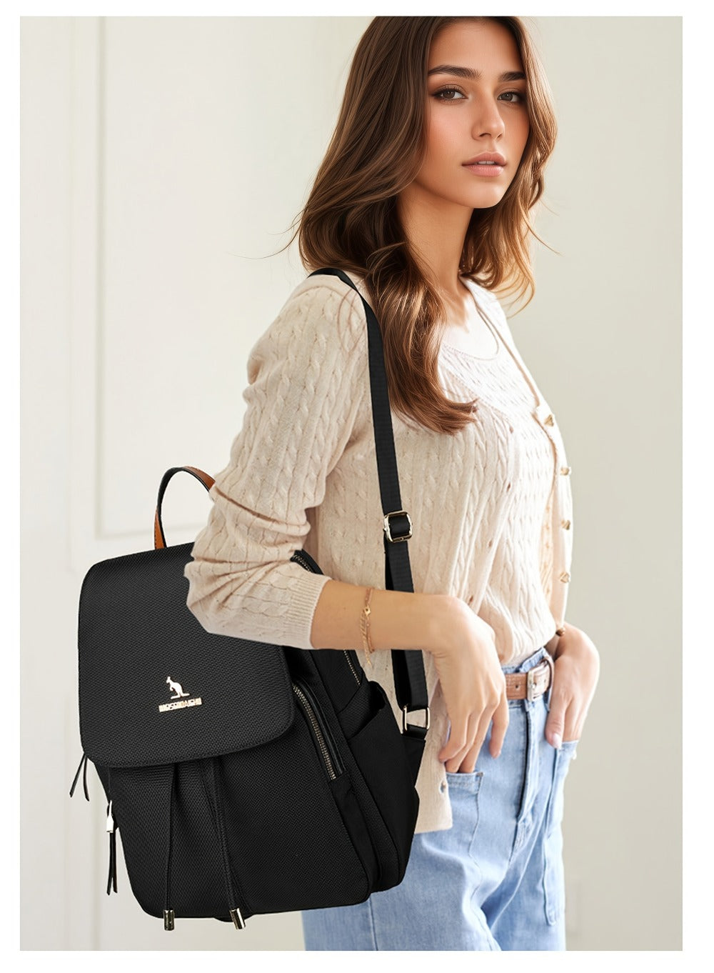Laptop Backpack – Nylon, Lightweight, Adjustable Strap, for Travel & Work – detail view 22
