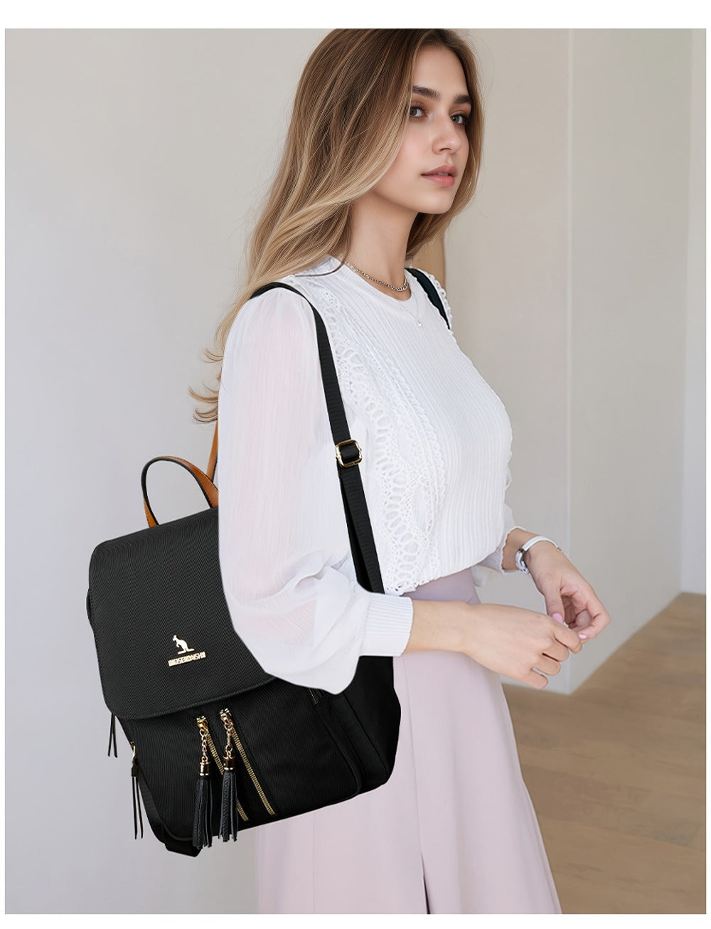 Laptop Backpack – Nylon, Lightweight, Adjustable Strap, for Travel & Work – detail view 28