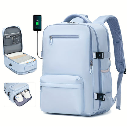 Laptop Backpack – 8 Colors, Nylon, USB Charging, for Travel & Work – detail view 4