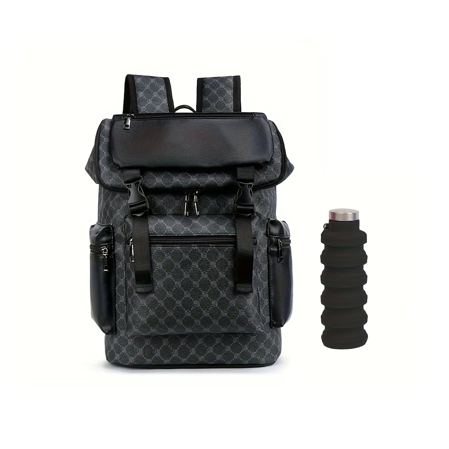 Laptop Backpack – PU Leather, for Travel & School – detail view 8