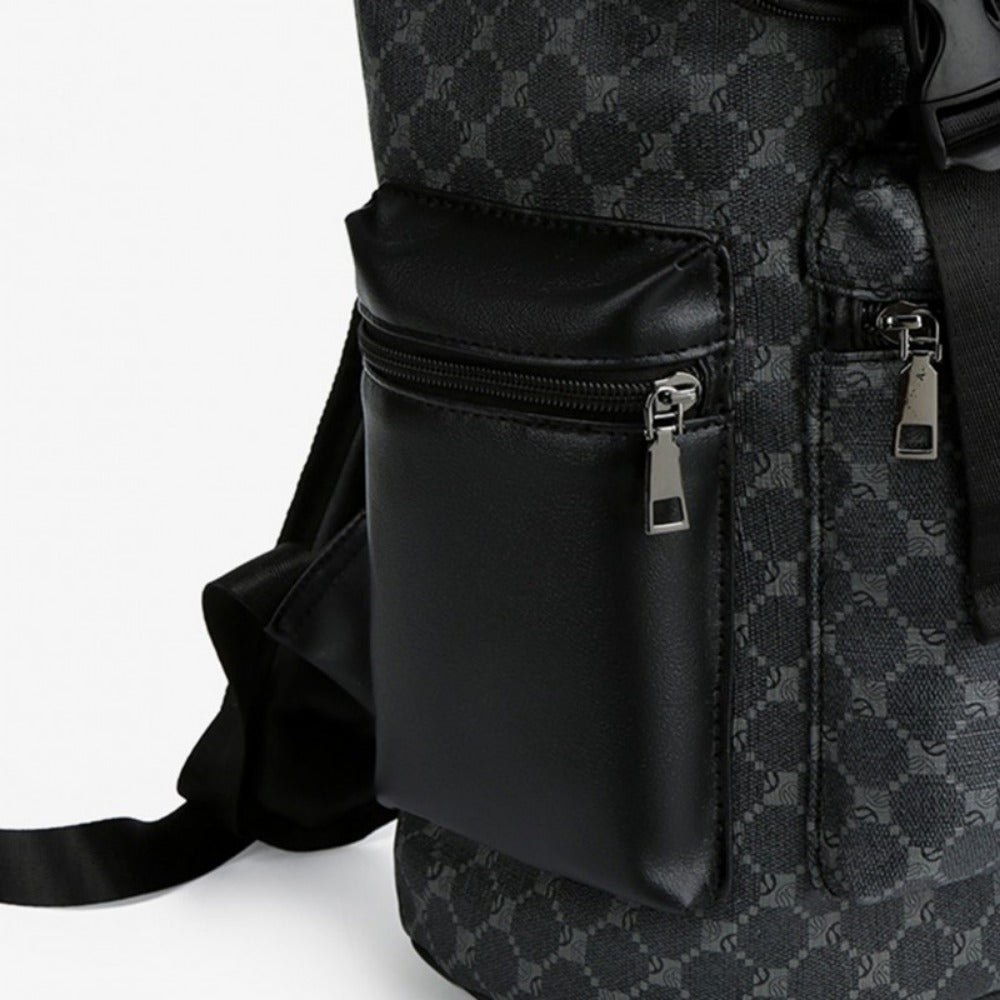 Laptop Backpack – PU Leather, Large Capacity, for Travel & Work – detail view 10