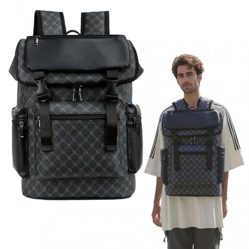 Laptop Backpack – PU Leather, Large Capacity, for Travel & Work – detail view 11