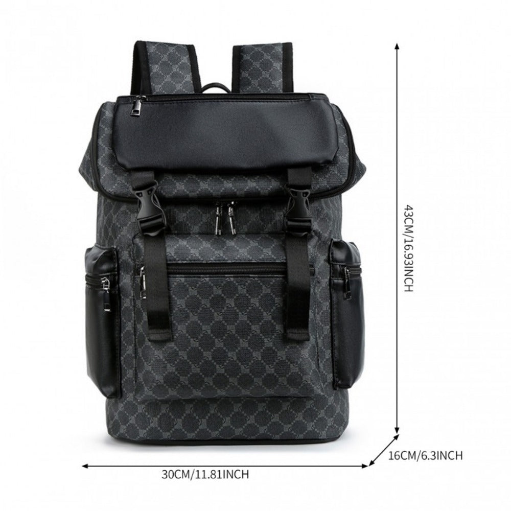 Laptop Backpack – PU Leather, Large Capacity, for Travel & Work – detail view 4