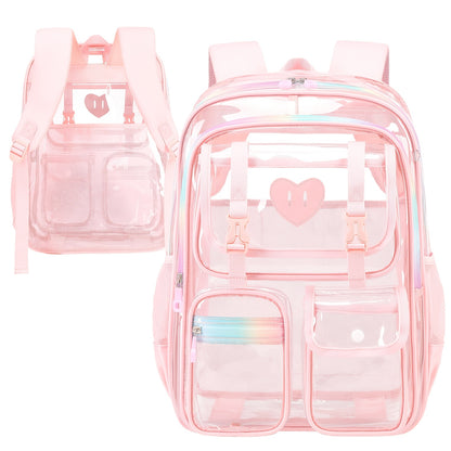 Laptop Backpack – PVC, Clear, Transparent, Multi-Pocket – detail view 15