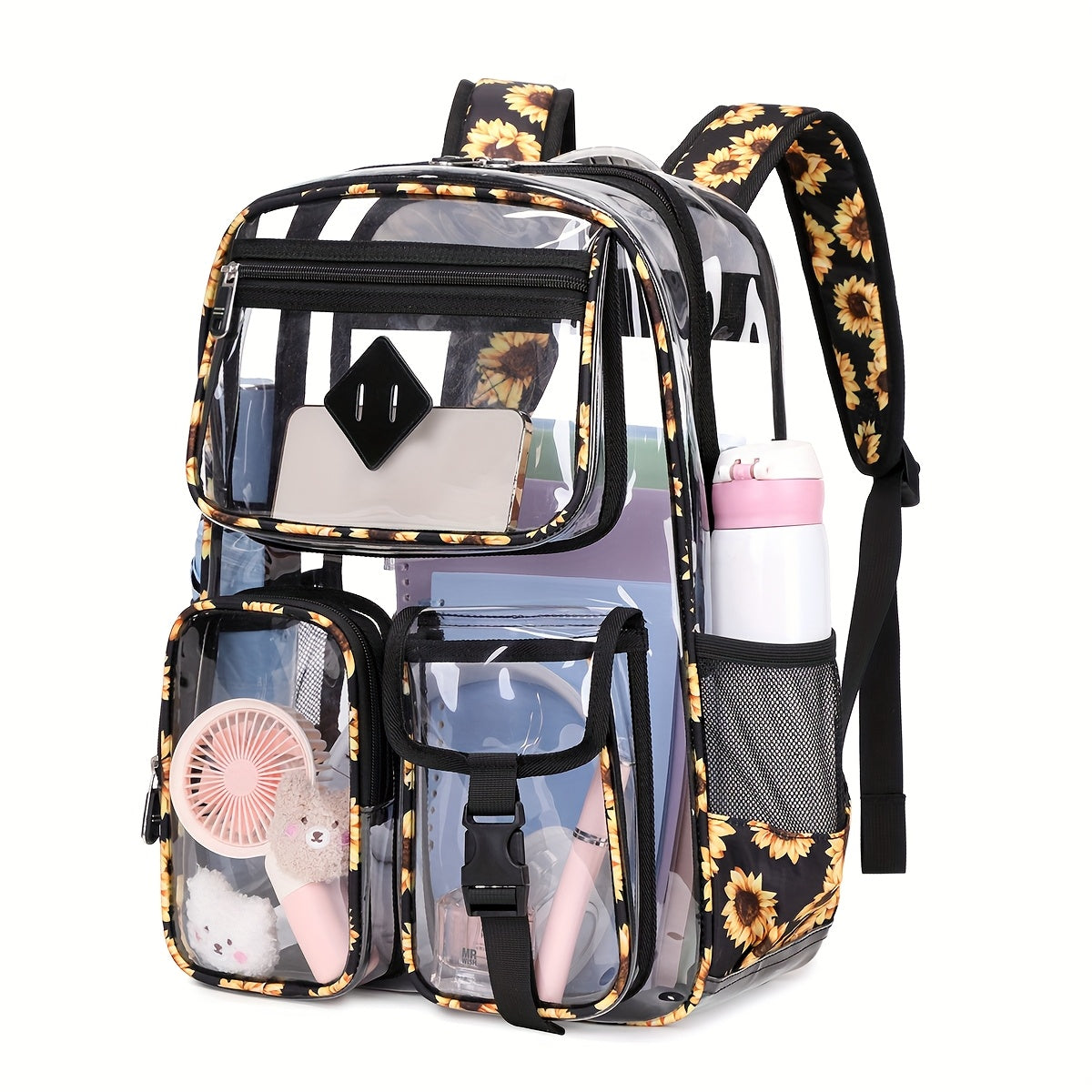 Laptop Backpack – PVC, Clear, Large Capacity, Transparent – alternate view