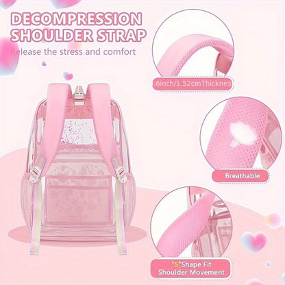 Laptop Backpack – PVC, Clear, Waterproof, Transparent – detail view 3