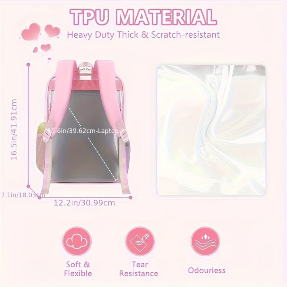 Laptop Backpack – PVC, Clear, Waterproof, Transparent – detail view 4