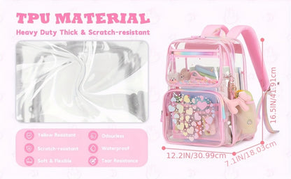 Laptop Backpack – PVC, Clear, Waterproof, Transparent – detail view 7
