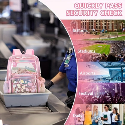 Laptop Backpack – PVC, Clear, Transparent, Waterproof – detail view 10