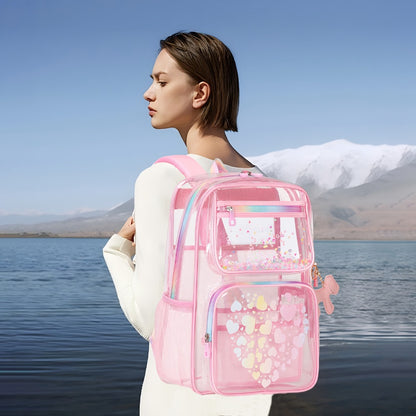 Laptop Backpack – PVC, Clear, Transparent, Waterproof – detail view 5