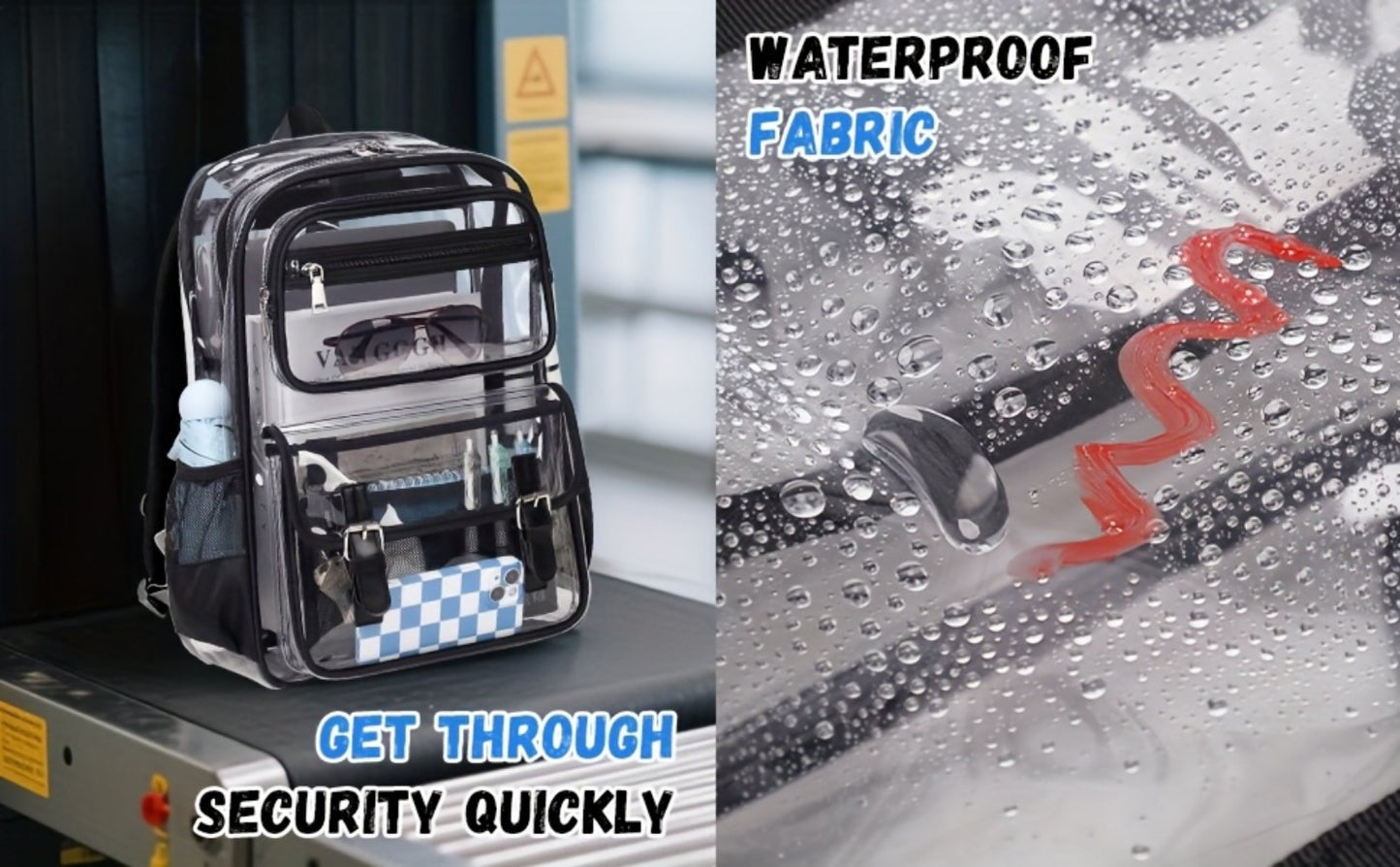 Laptop Backpack – PVC, Clear, Large Capacity, Transparent – detail view 14