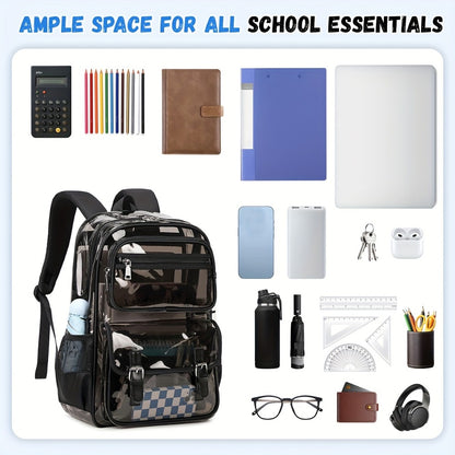 Laptop Backpack – PVC, Clear, Large Capacity, Transparent – detail view 6