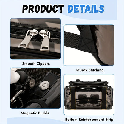 Laptop Backpack – PVC, Transparent, Large Capacity, Multi-Pocket – detail view 11