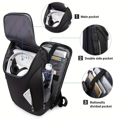 Laptop Backpack – USB Charging, Large Capacity, Trolley Sleeve, for Travel & Work – detail view 3