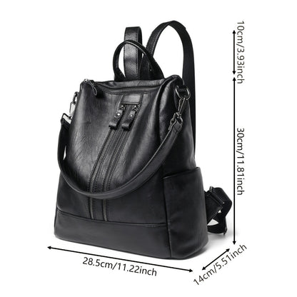Laptop Backpack – Vegan Leather, Multi-Pocket, Large Capacity, for Travel & Work – detail view 4