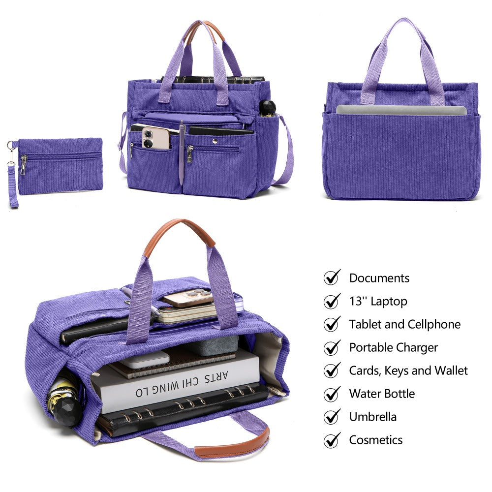 Laptop Bag – 2 Piece, 6 Colors, Corduroy, Large Capacity | Bag Vero – detail view 14